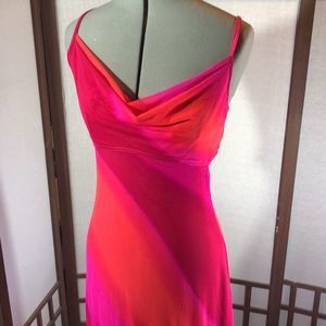 Tadashi Shoji sunset ombré maxi dress Xsmall/hot pinks orange, cowl sweetheart